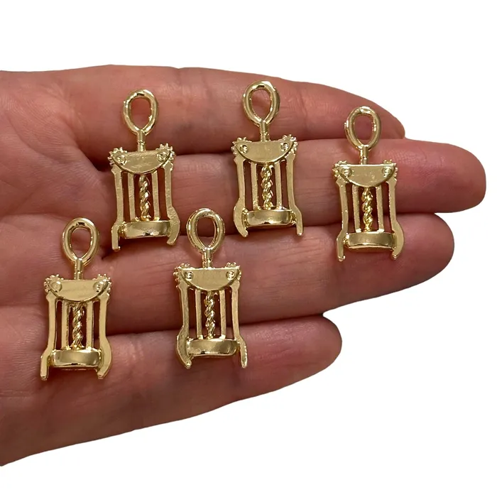 Earrings Peppy Beads 24Kt Gold Plated Bottle Opener Charms Gold Wine Lover Charms 5 pcs in a pack Earrings Peppy Beads 24Kt Gold Plated Bottle Opener Charms Gold Wine Lover Charms 5 pcs in a pack
