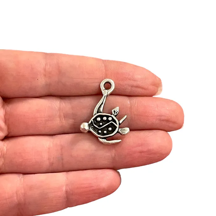 Earrings Peppy Beads Antique Silver Plated Turtle Charms Silver Turtle Charms 2 pcs in a pack Earrings Peppy Beads Antique Silver Plated Turtle Charms Silver Turtle Charms 2 pcs in a pack