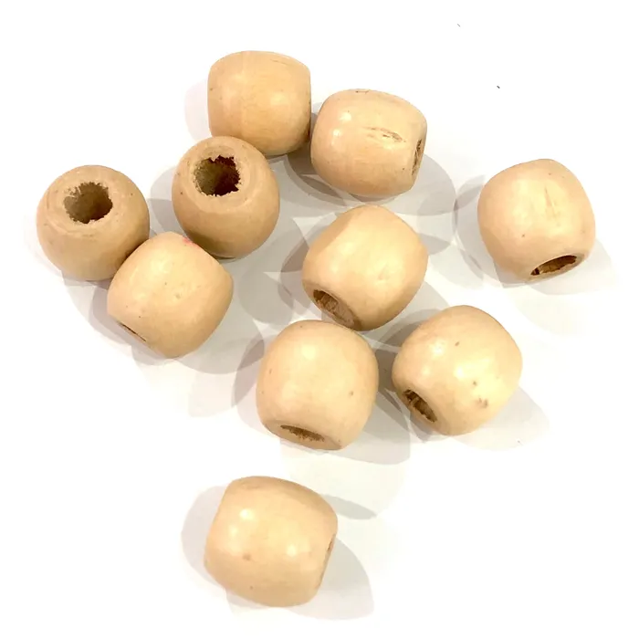 Earrings Peppy Beads Natural Large Hole Wooden Beads 16x15mm 10 Pieces in a pack