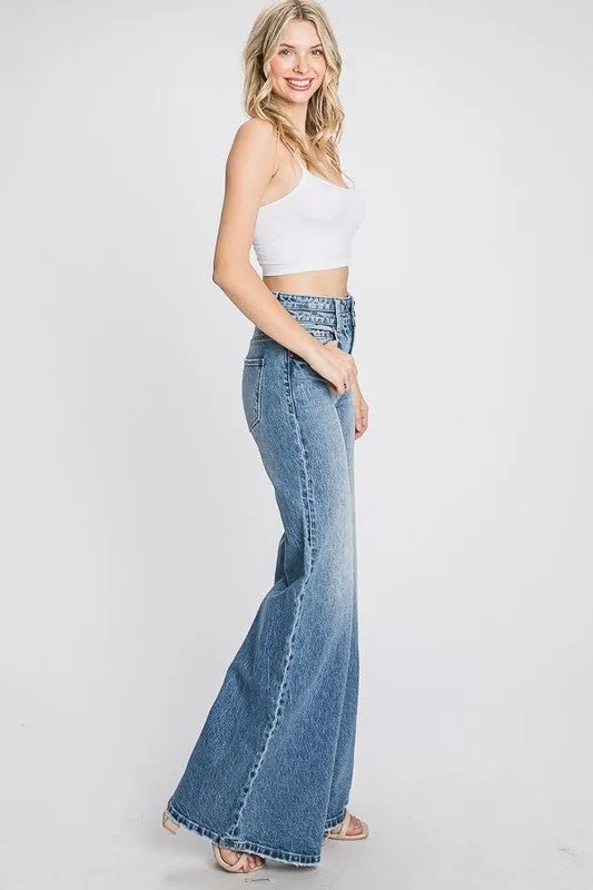 Earrings PETRA153 HIGH RISE COMFORT STRETCH VINTAGE WIDE LEG