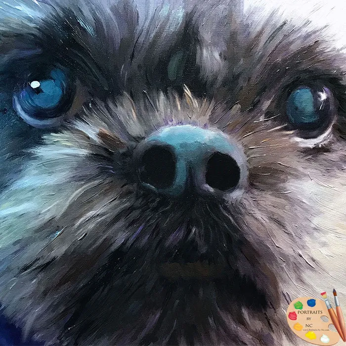 Earrings Portraits by NC Large Shih Tzu Dog Oil Portrait