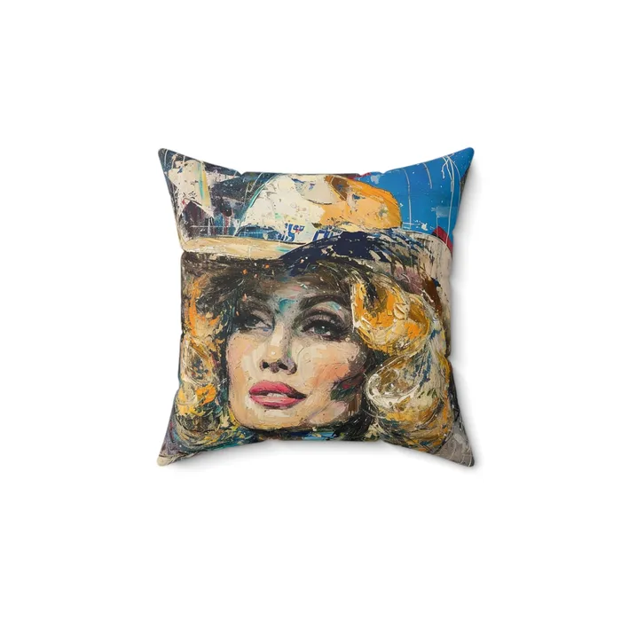 Earrings Portraits by NC Spun Polyester Square Pillow Country Queen Western Themed