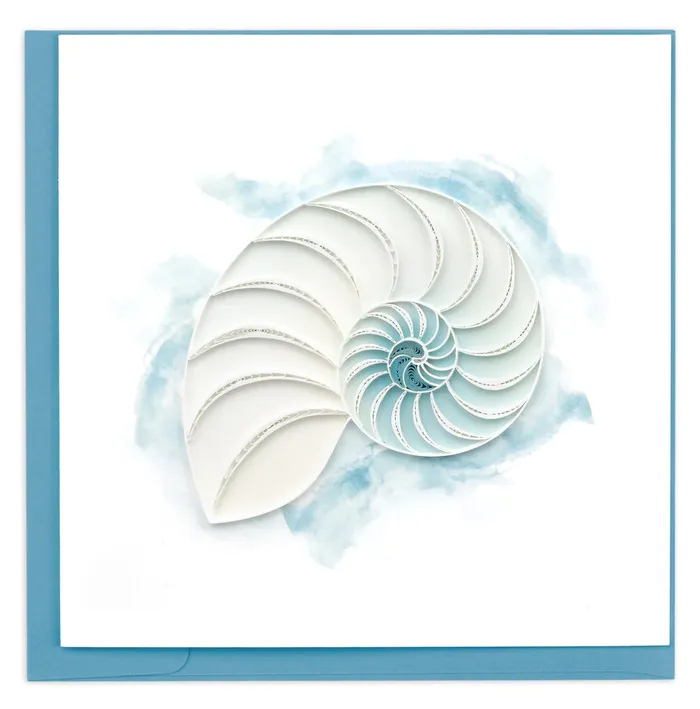 Earrings QUILLINGCARD Quillingcard Abstract Nautilus Greeting Card