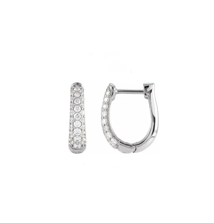 Earrings RACHEL LYNN CHICAGO Everyday Pave Diamond 15mm Hoops