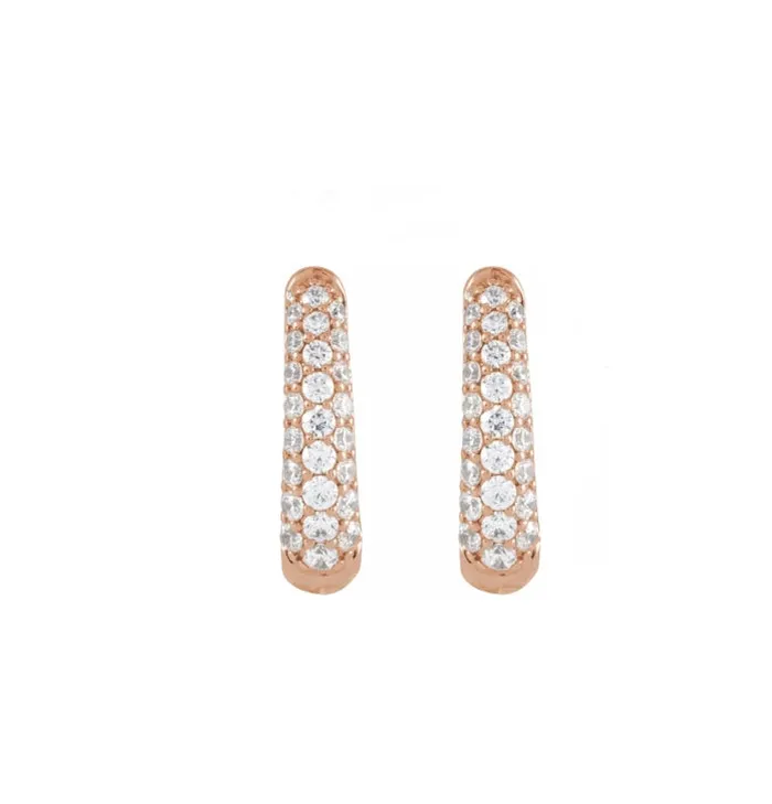 Earrings RACHEL LYNN CHICAGO Everyday Pave Diamond 15mm Hoops