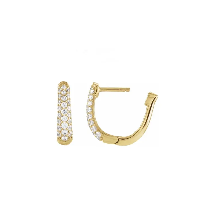 Earrings RACHEL LYNN CHICAGO Everyday Pave Diamond 15mm Hoops