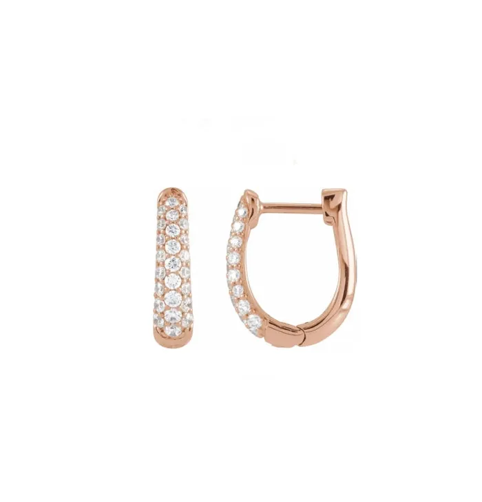 Earrings RACHEL LYNN CHICAGO Everyday Pave Diamond 15mm Hoops