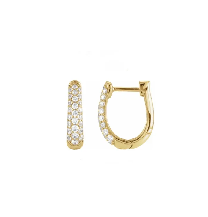Earrings RACHEL LYNN CHICAGO Everyday Pave Diamond 15mm Hoops
