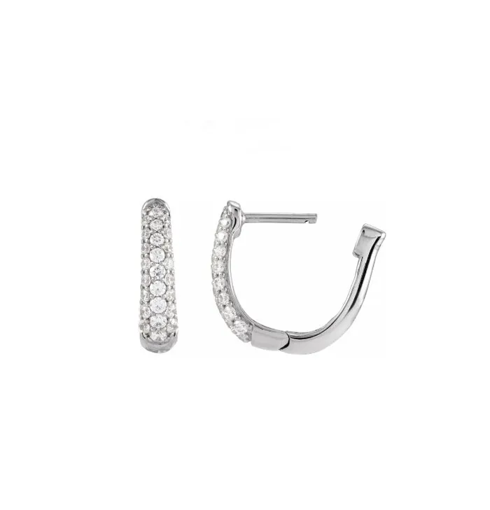 Earrings RACHEL LYNN CHICAGO Everyday Pave Diamond 15mm Hoops