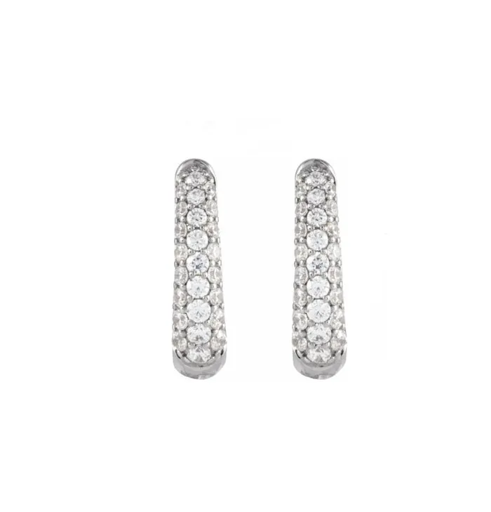 Earrings RACHEL LYNN CHICAGO Everyday Pave Diamond 15mm Hoops