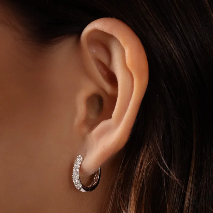 Earrings RACHEL LYNN CHICAGO Everyday Pave Diamond 15mm Hoops