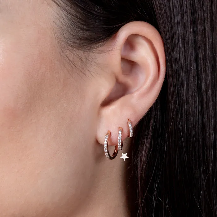 Earrings RACHEL LYNN CHICAGO Small Gold Diamond Huggie 125mm