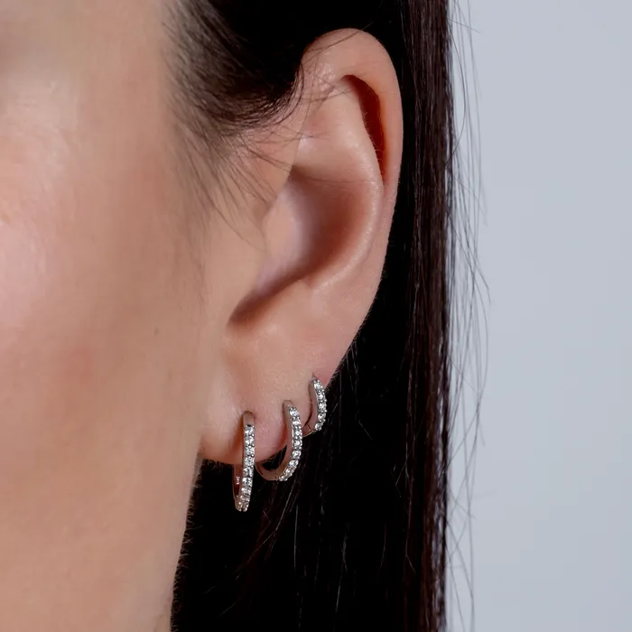 Earrings RACHEL LYNN CHICAGO Small Gold Diamond Huggie 125mm
