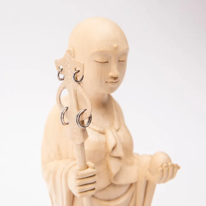 Earrings Sacred Statues Wooden Jizo Woman Statue