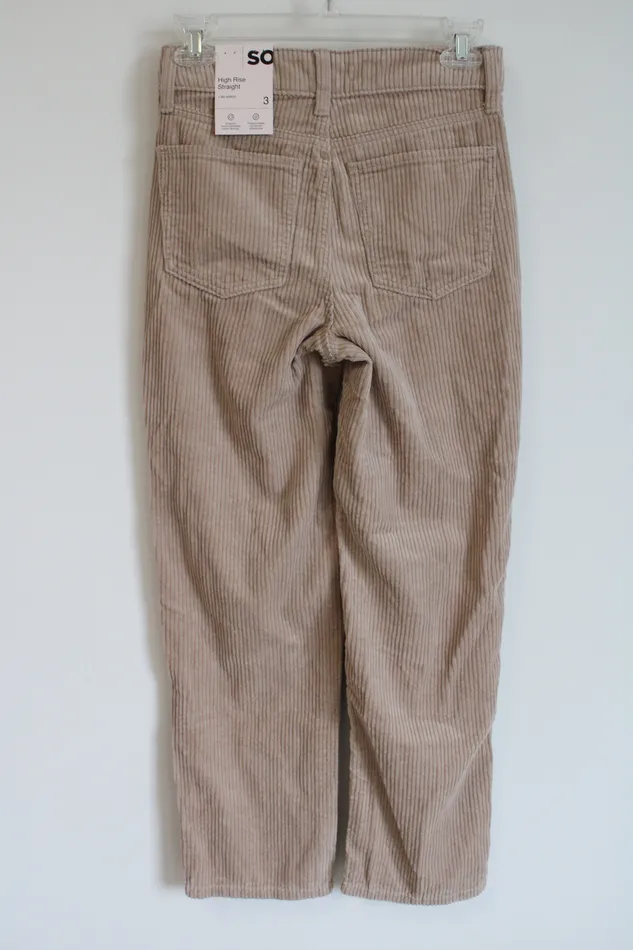Earrings SO NEW SO High Rise Straight Leg Tan Corduroy Pant 3