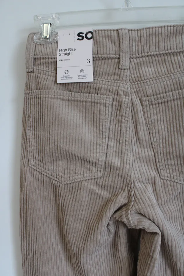 Earrings SO NEW SO High Rise Straight Leg Tan Corduroy Pant 3