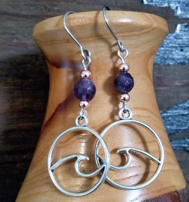 Earrings SOLEILHIJEWELRY Soleil Hawaii Ocean Waves Amethyst Earrings