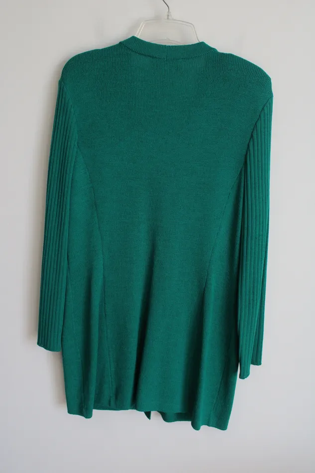 Earrings St John St John Collection By Marie Gray Green Knit Long Cardigan 10