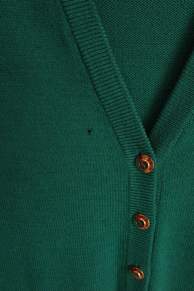 Earrings St John St John Collection By Marie Gray Green Knit Long Cardigan 10