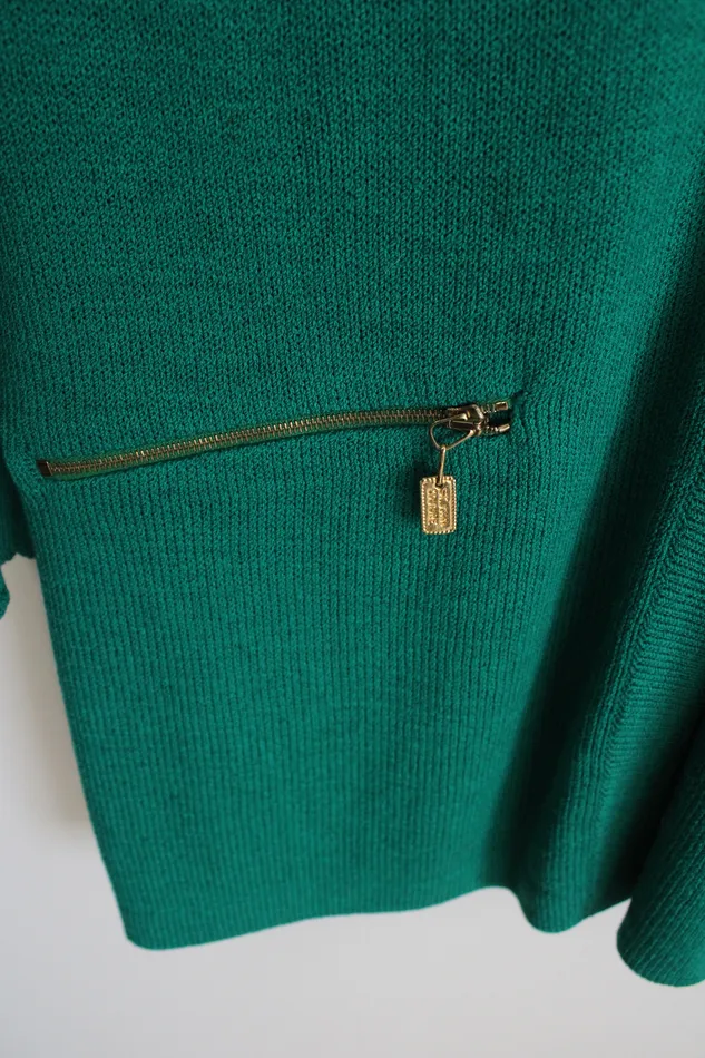 Earrings St John St John Collection By Marie Gray Green Knit Long Cardigan 10