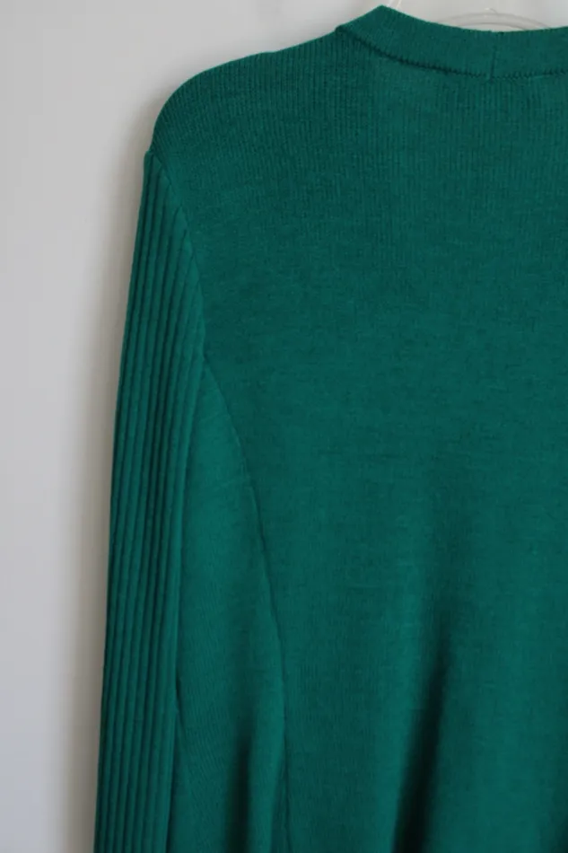 Earrings St John St John Collection By Marie Gray Green Knit Long Cardigan 10