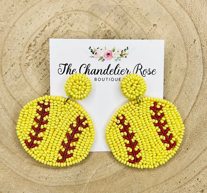 Earrings The Chandelier Rose Boutique SOFTBALL EARRINGS