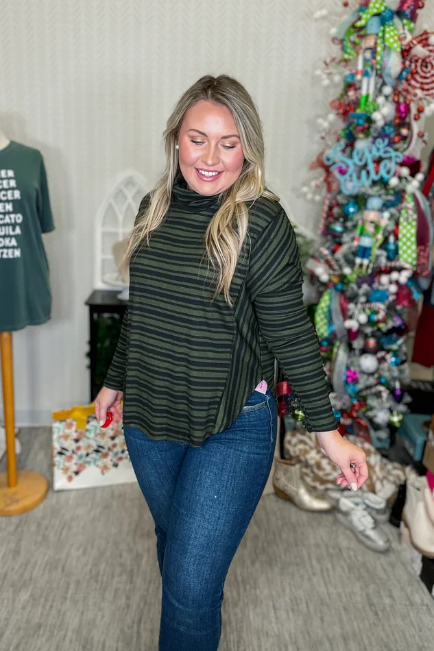 Earrings The Stripe Is Right Turtle Neck Top Haptics