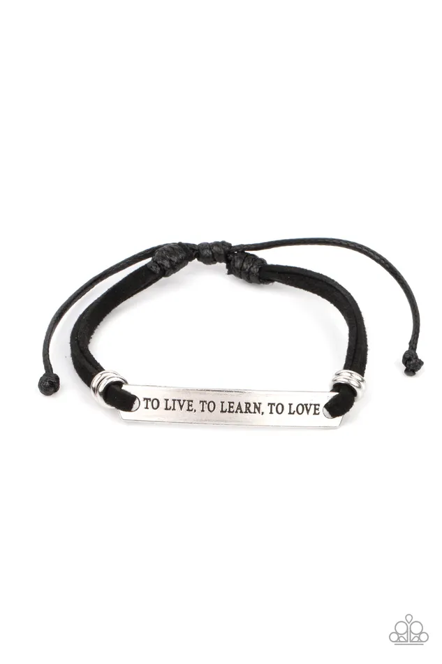 Earrings To Live To Learn To Love Black Paparazzi Accessories