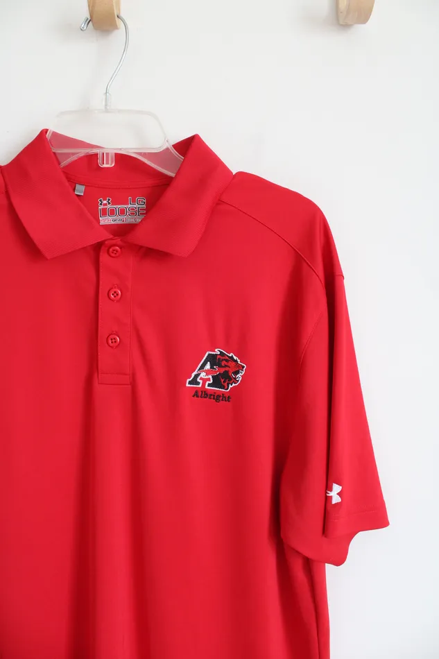 Earrings Under Armour Under Armour Loose Fit Albright College Red Polo Shirt L