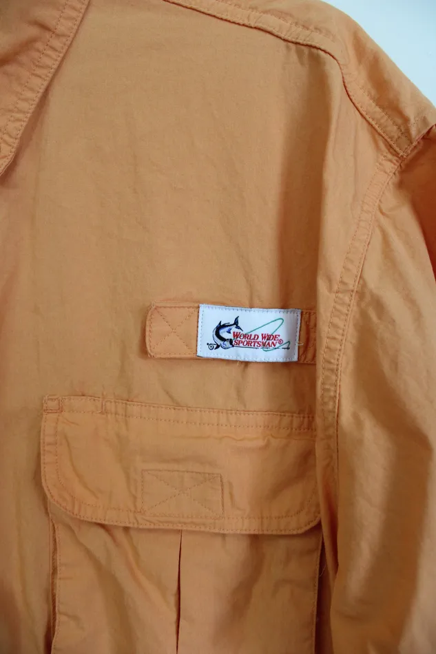 Earrings World Wide Sportsman Worldwide Sportsman Orange Button Down Shirt 2XL