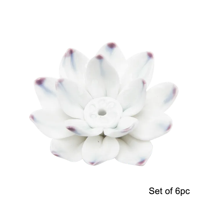 Eastern Elm Earrings Lotus Flower Incense Holder Set of 6