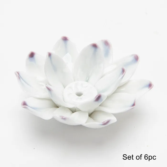 Eastern Elm Earrings Lotus Flower Incense Holder Set of 6