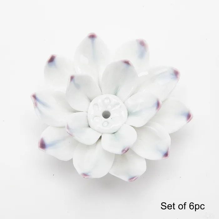 Eastern Elm Earrings Lotus Flower Incense Holder Set of 6