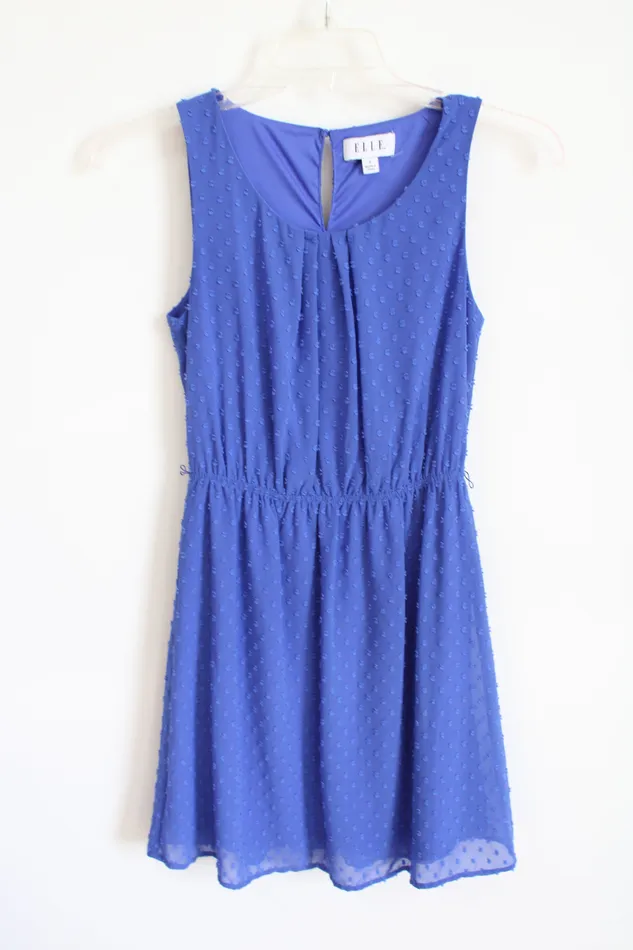 Elle Elle Blue Swiss Dotted Dress 2 Rings