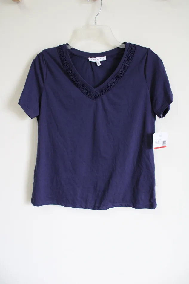 Emily Daniels Rings NEW Emily Daniels Navy Blue Shirt M Petite