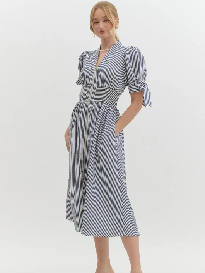 Entro Earrings Allison Midi Dress