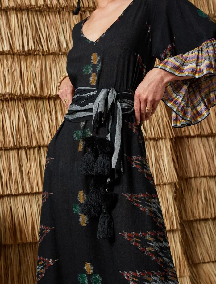 Erika Pea Earrings ESME SASH IKAT BELT Erika Pea Earrings ESME SASH IKAT BELT