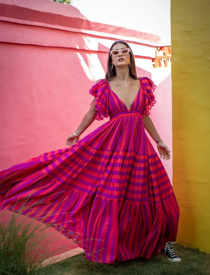 Erika Pea Earrings VALE MAXI DRESS STRIPE