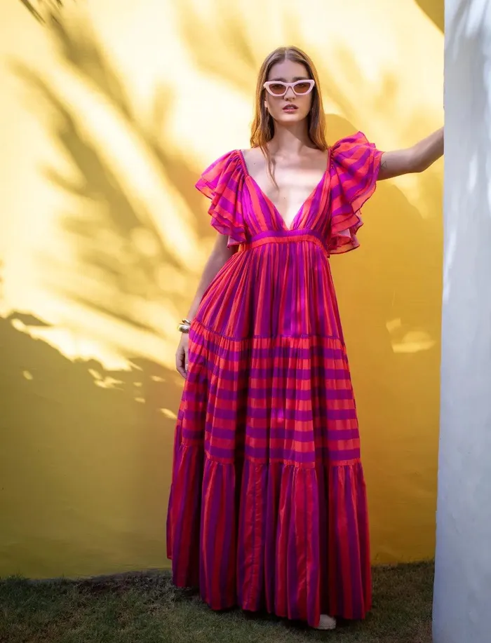 Erika Pea Earrings VALE MAXI DRESS STRIPE