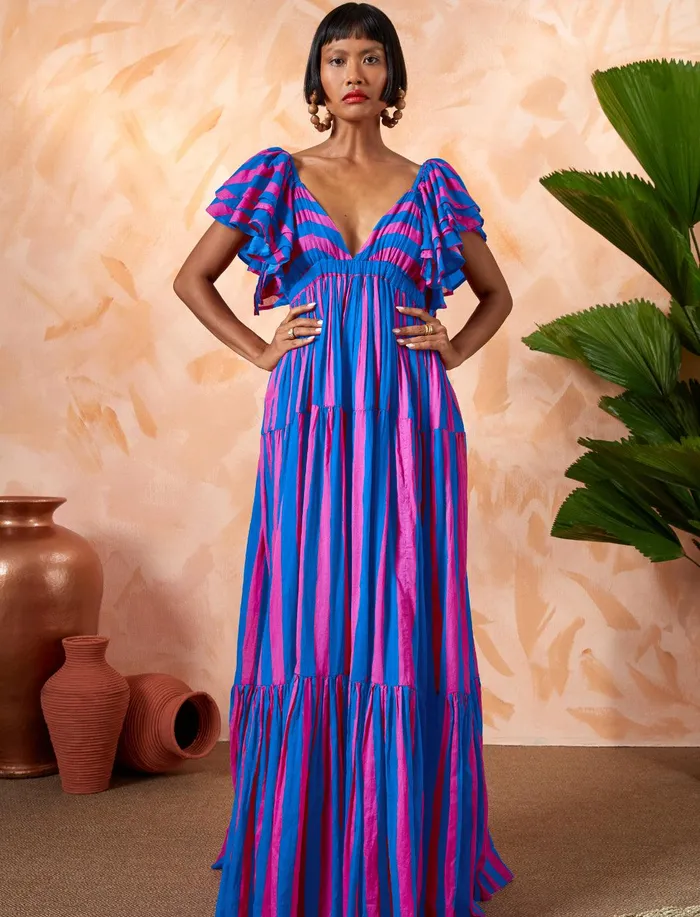 Erika Pea Earrings VALE MAXI DRESS STRIPE