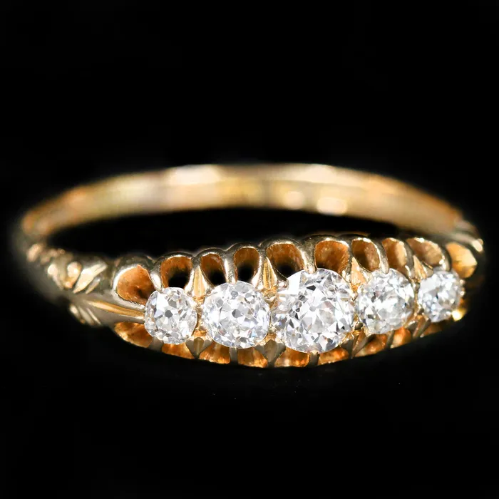 ES Nacht Rings Victorian 055 CTW Old Mine Cut Diamond Ring