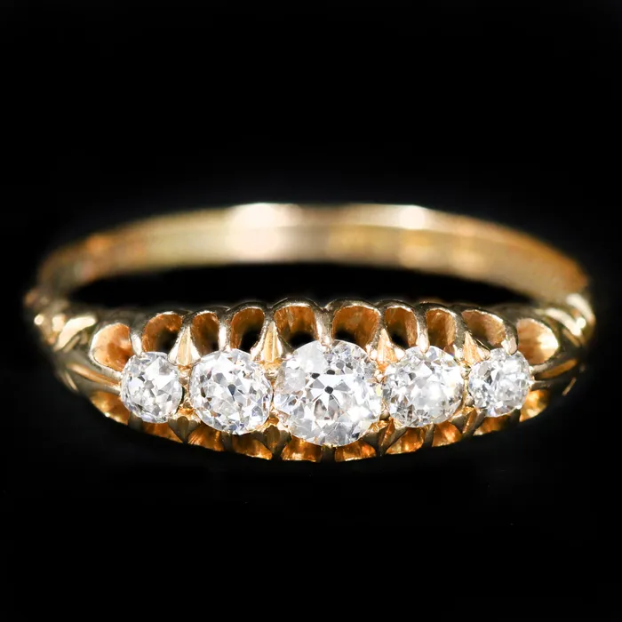 ES Nacht Rings Victorian 055 CTW Old Mine Cut Diamond Ring