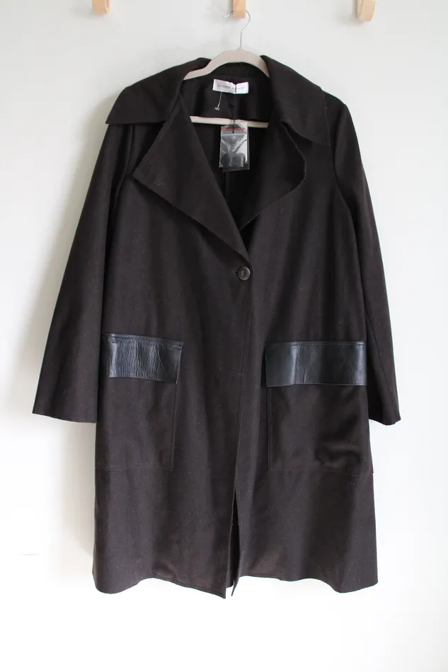 Etienne Aigner Earrings NEW Etienne Aigner Espresso Wool Trench Coat