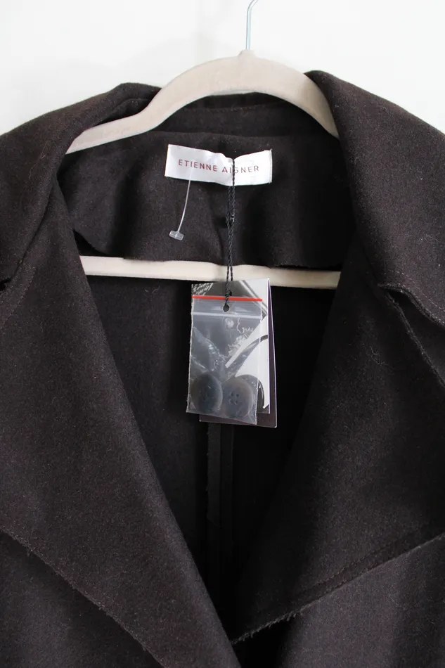Etienne Aigner Earrings NEW Etienne Aigner Espresso Wool Trench Coat
