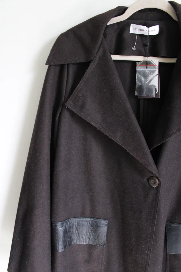 Etienne Aigner Earrings NEW Etienne Aigner Espresso Wool Trench Coat