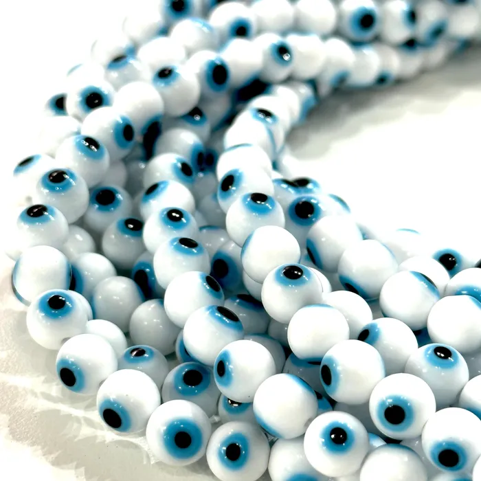 Evil Eye Beads Strand of 48 Round Glass 8mm Glass Beads Lampwork Glass Evil Eye Jewelry Lampwork Beads UK Beading Supply Peppy Beads Necklaces Evil Eye Beads Strand of 48 Round Glass 8mm Glass Beads Lampwork Glass Evil Eye Jewelry Lampwork Beads UK Beading Supply Peppy Beads Necklaces