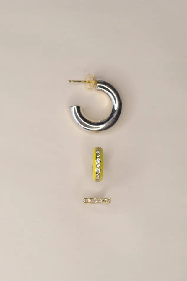 Foe Dear Earrings CZ Hoop Earrings Pack Set of 3