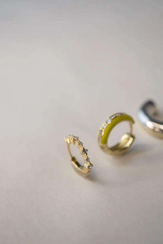 Foe Dear Earrings CZ Hoop Earrings Pack Set of 3