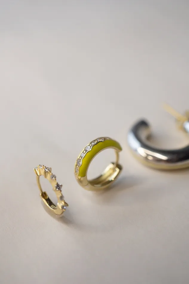 Foe Dear Earrings CZ Hoop Earrings Pack Set of 3