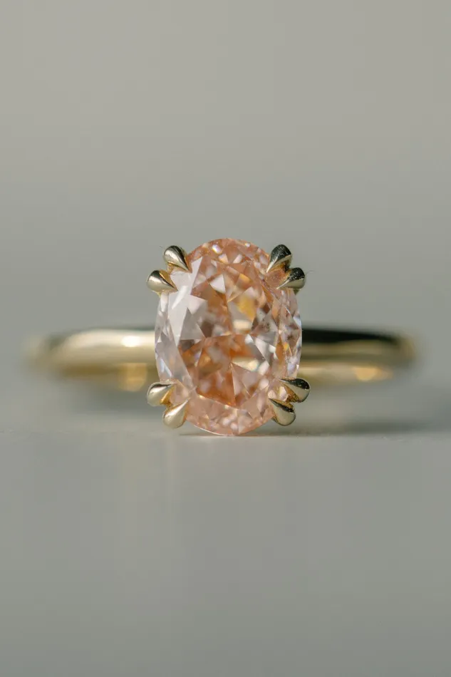 Foe Dear Rings new Embrace Ring 282ct Fancy Pink Brilliant Cut Oval Lab Grown Diamond readytoship Foe Dear Rings new Embrace Ring 282ct Fancy Pink Brilliant Cut Oval Lab Grown Diamond readytoship